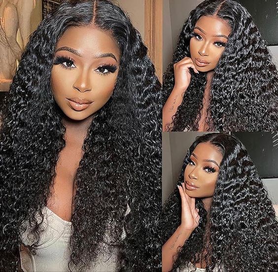 Water Wave HD Lace Closure Wig Brazilian Human Hair Lace Wigs 180% Density