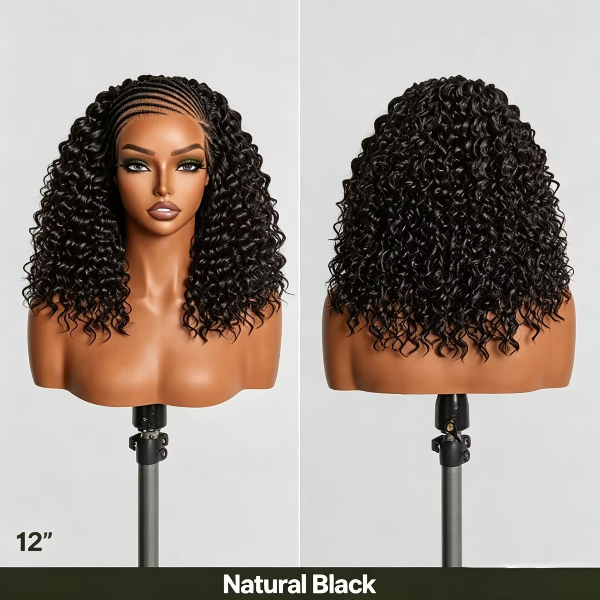 Zlike 13x6 Frontal Lace Braid Wig Pre-Braided Glueless Human Hair Wig with Natural Baby Hair  Full Volume