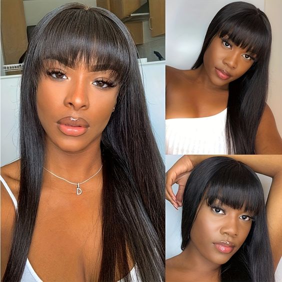 $129/2 Wigs | Glueless Wear & Go Straight Wig With Bangs + 10Inch 99J Straight Bob 13X4 Lace Front Wig