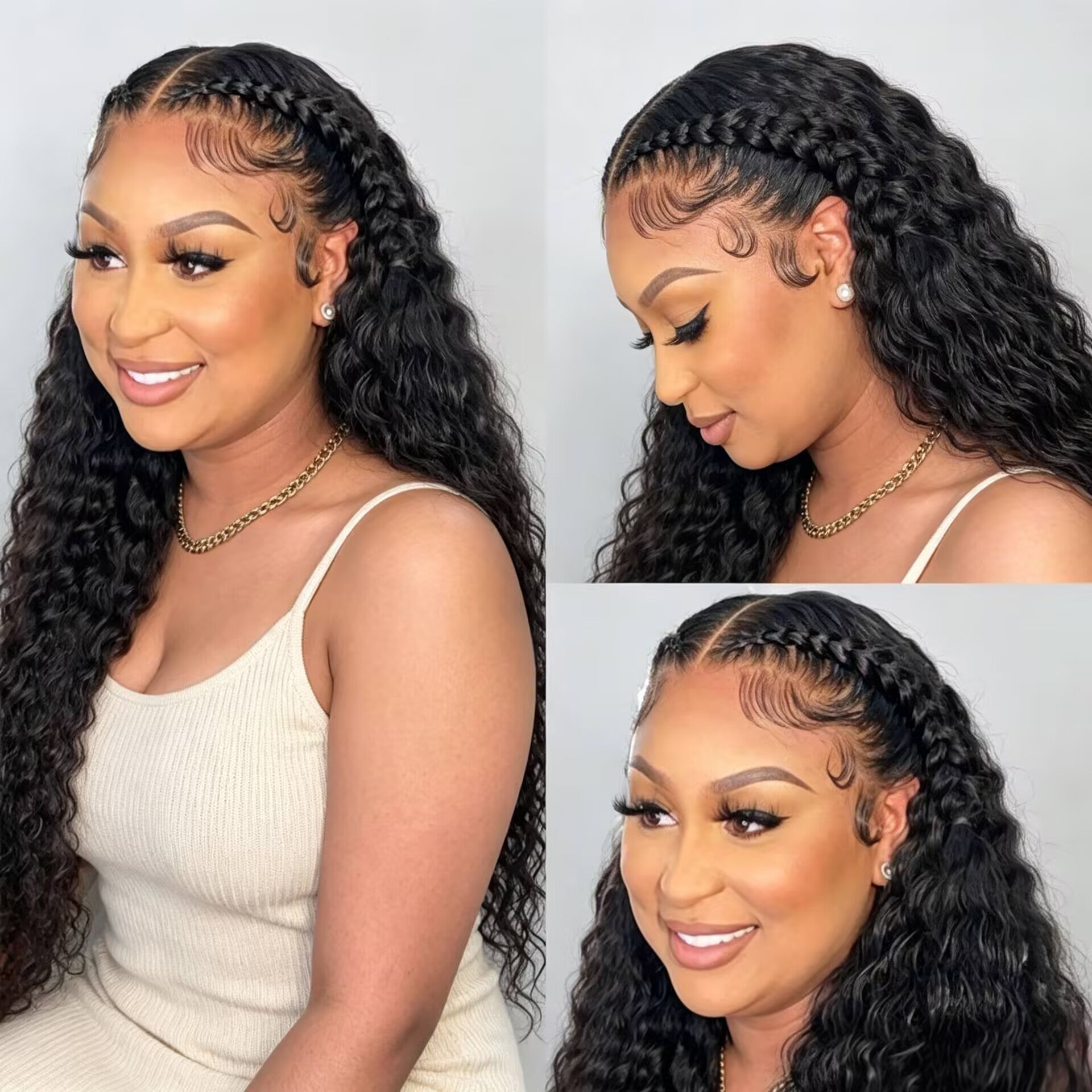 Zlike Angel Wing Braided Wig Deep Wave 13x6 Lace Frontal Human Hair Wig Pre-Styled With Baby Hair