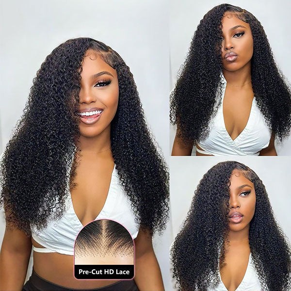 Kinky Curly HD Lace 100% Virgin Human Hair Wigs Lace Front Wigs For Women-Zlike