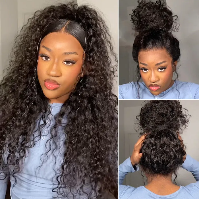 360 Lace Wig Water Wave Human Hair Transparent Lace Front Wigs With Baby Hair