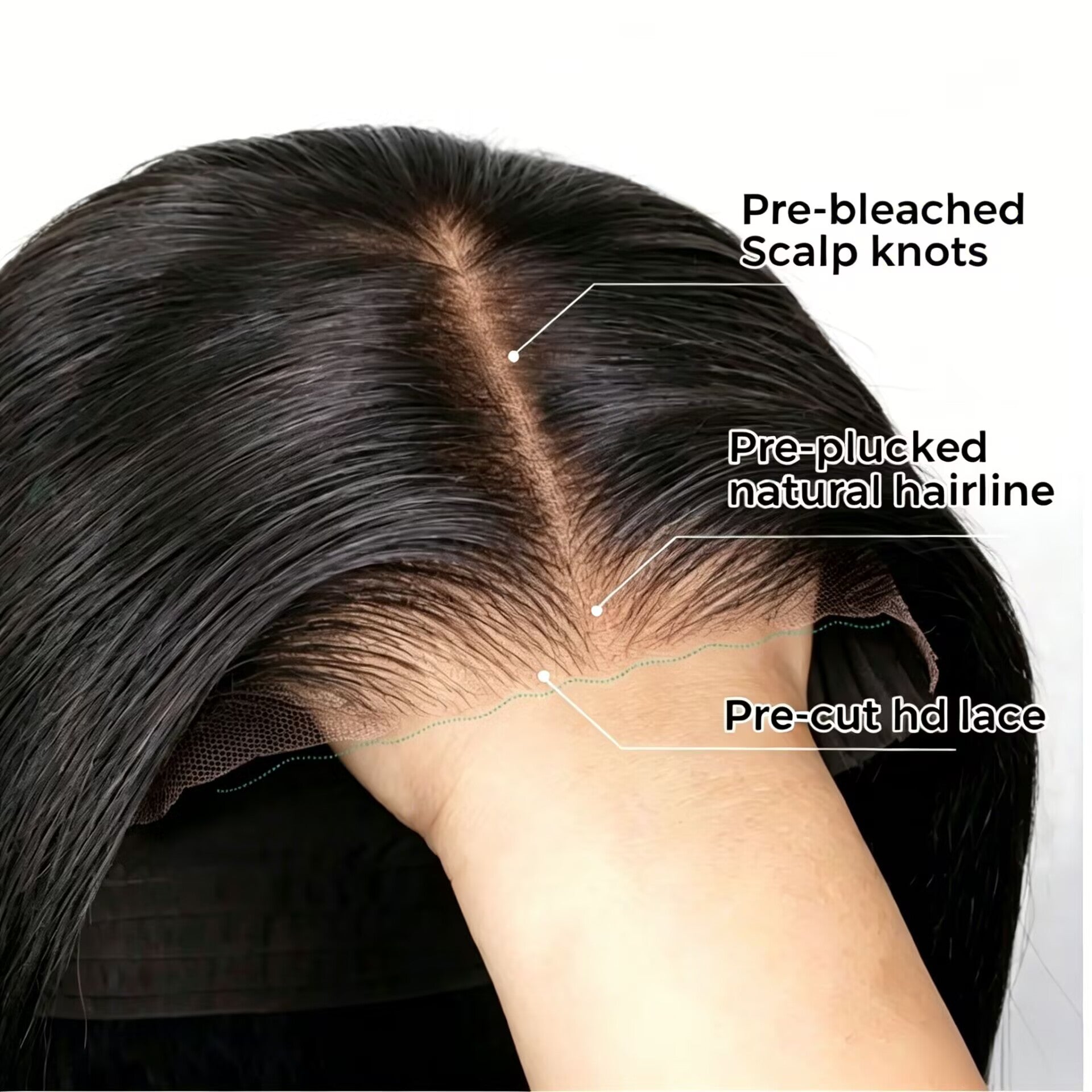 Zlike Wear & Go Kinky Straight Bob Wig HD Lace Closure Human Hair Wig with Pre-Bleached Knots