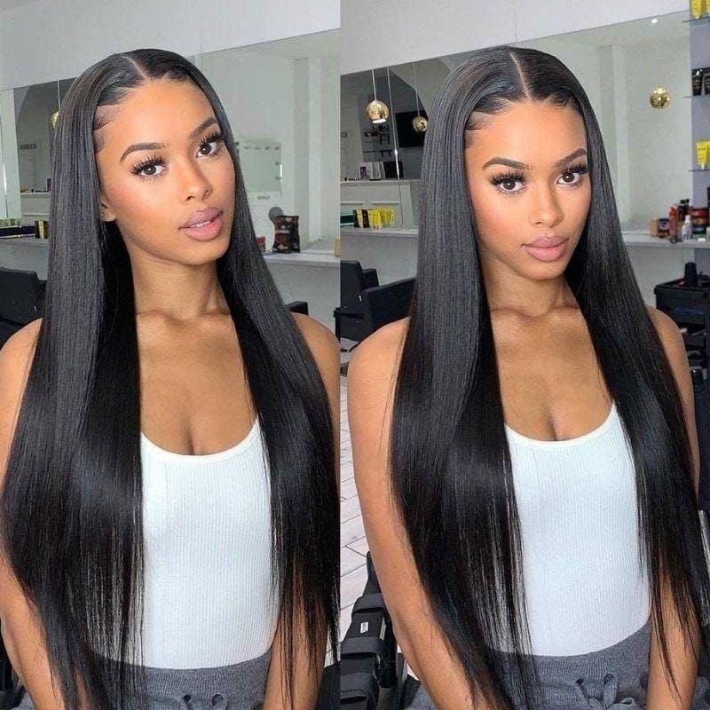 [BOGO] Pre Plucked Straight Transparent Lace Front Human Hair Wigs High Density For Women