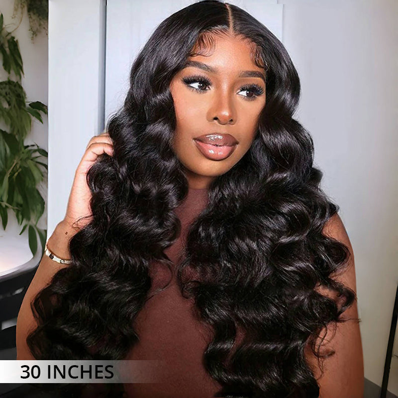 Loose Wave Wigs 300% Density Virgin Human Hair Bleach Konts Transparent Lace Front Wigs Pre Plucked Hairline