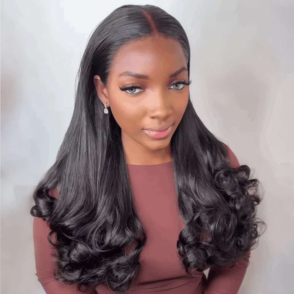 Zlike Straight Hair With Spiral Curly Ends Lace Front Wigs Virgin Human Hair Wigs Hold Curls Well