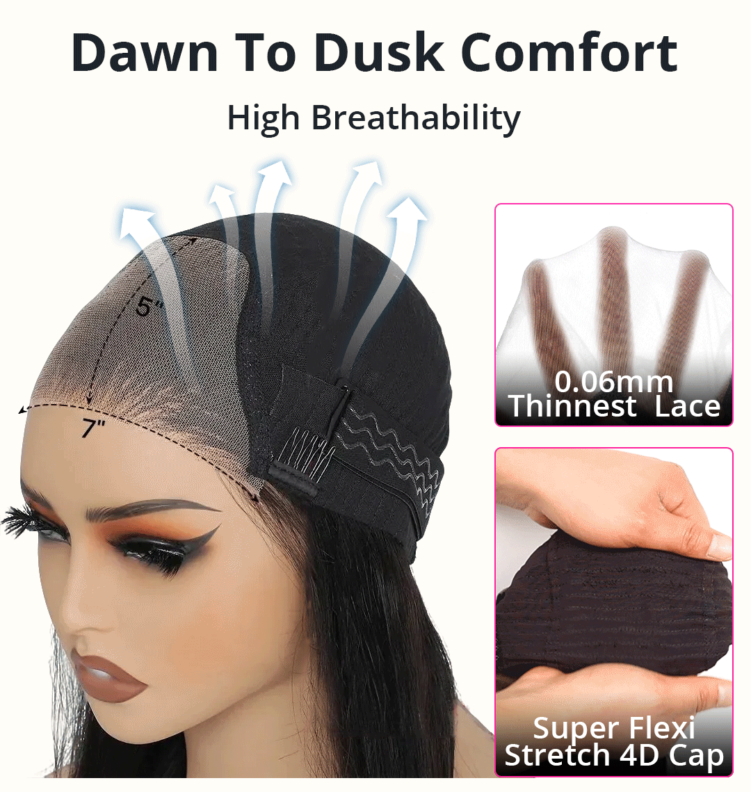 Zlike Butterfly Haircuts Loose Body Wave Wigs 7×5 Glueless Lace Closure Pre-styled Human Hair Wigs