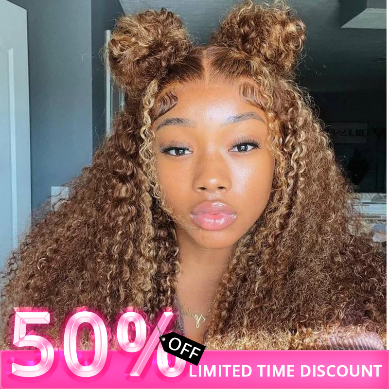 Flash Sale | Invisi-Band 360 Lace Frontal Wigs Water Wave  Highlight Honey Blonde Glueless Human Hair Wigs