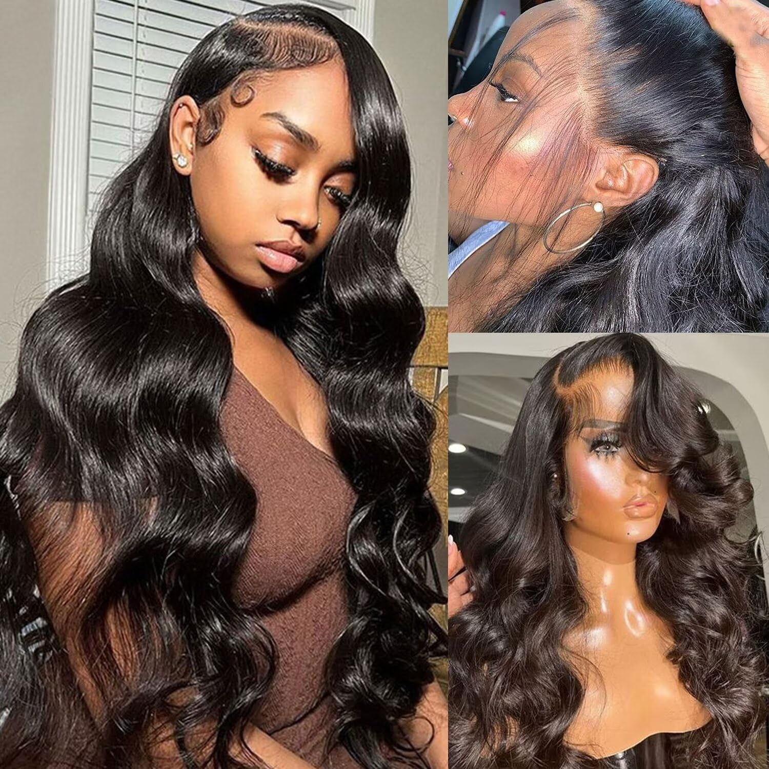 Real HD Lace Wigs Body Wave Pre Plucked 180% Density Human Wigs