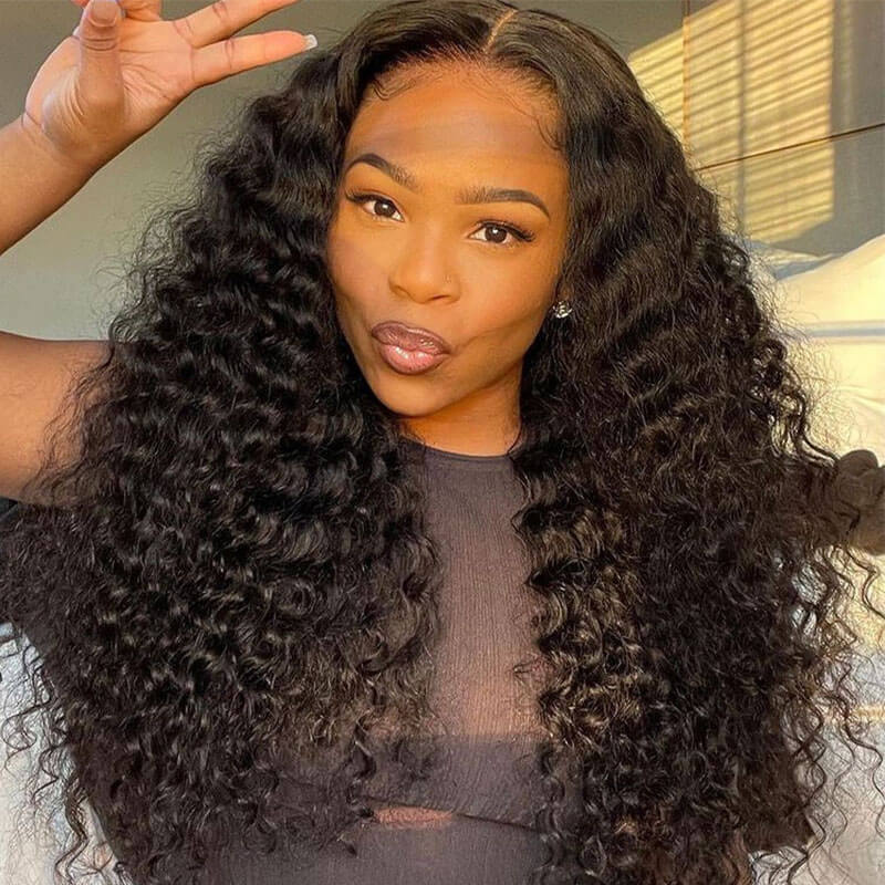 Deep Wave Lace Front Wigs 13x4 Swiss HD Lace Wig Pre Plucked Natural Hairline