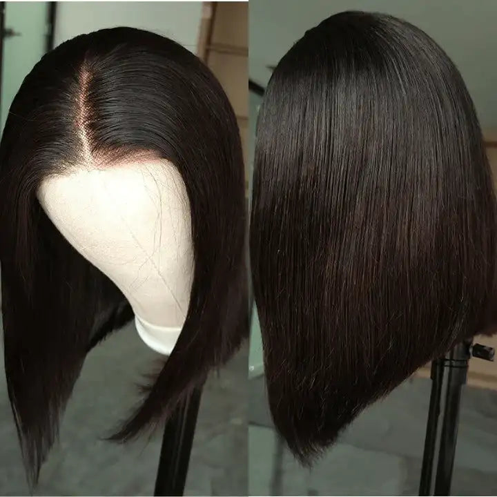 Short Straight Bob Glueless Lace Closure HD Lace Bob Wig 180% Density