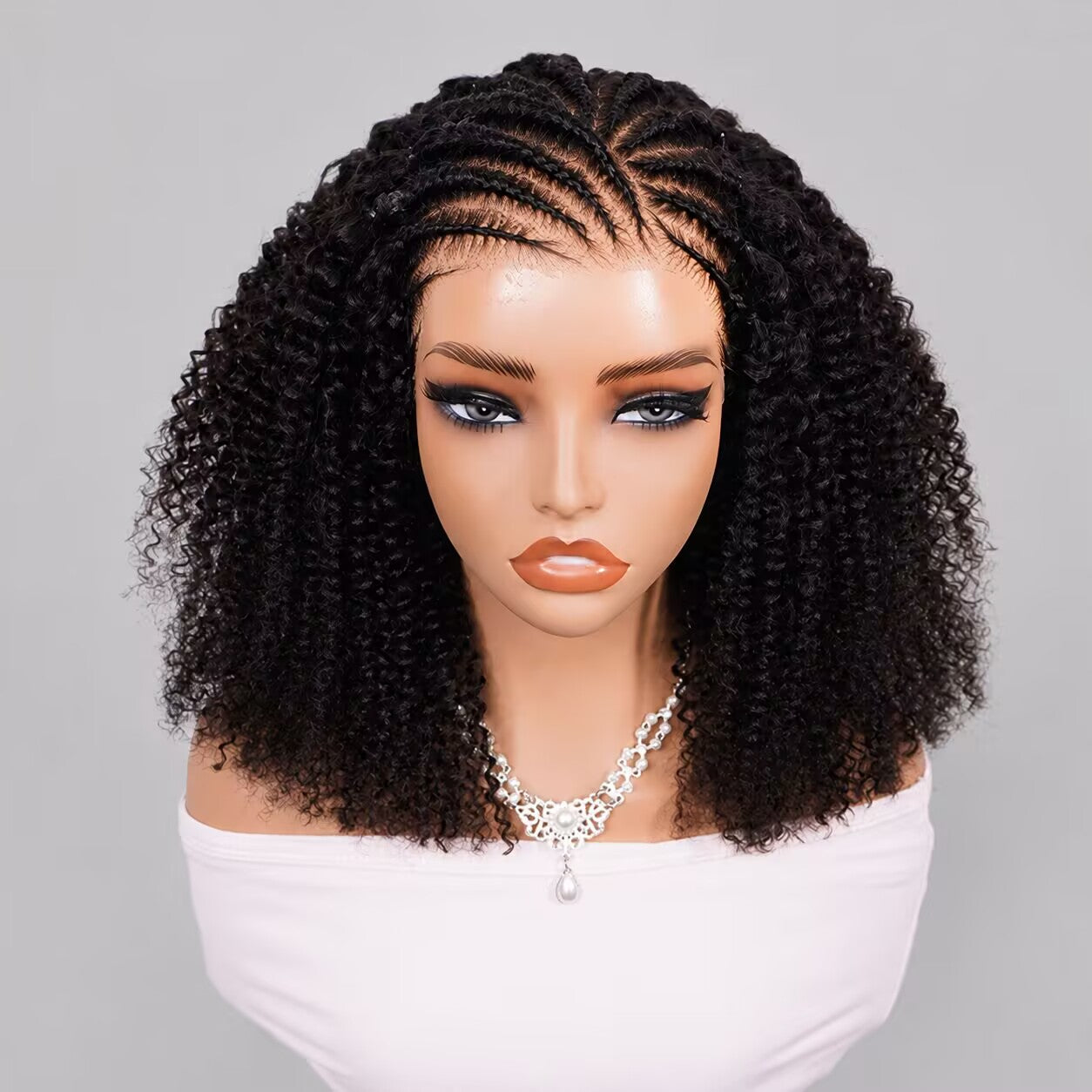 Zlike Afro Curly Glueless Wig 7x5 Lace Wear Go Wig Pre-Braided Pre-Cut Bleached Knots Elastic Drawstring Snug Fit Human Hair Wig