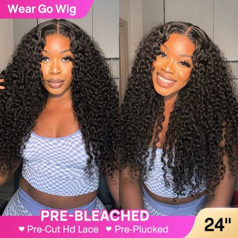 24Inch 5x5 HD Swiss Lace Wear Go Glueless Water Wave Human Hair Wigs | Flash Sale