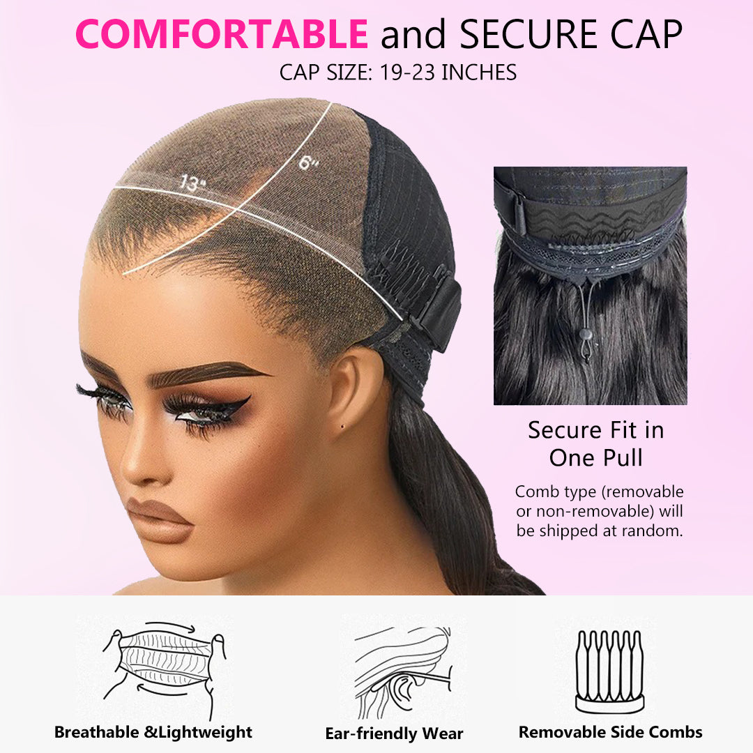 Zlike 200% Density Ombre Brown / Natural Black Loose Wave Glueless 13x6 / 13x4 Lace Front Wigs Human Hair Pre-Cut Lace Flexi-Fit Drawstring Cap