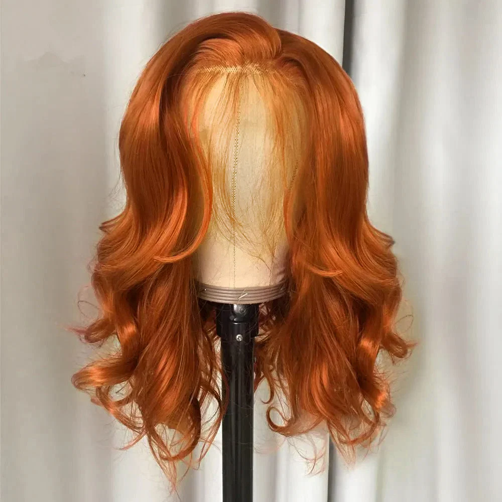 Zlike Double Drawn Ginger Orange Body Wave Wig Transparent 13x6 & 7x5 Glueless Human Hair Wig Ready To Go