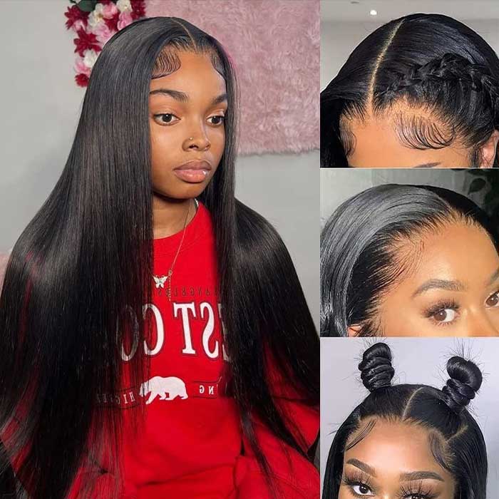 $99 for 18" Straight Lace Closure Wigs Glueless Human Hair Wigs For Black Women Flash Sale