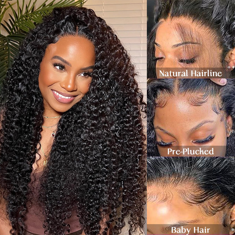 300% Density Luxury Custom Wigs Curly Lace Front Wigs Virgin Human Hair Transparent Lace Wig Super Double Drawn