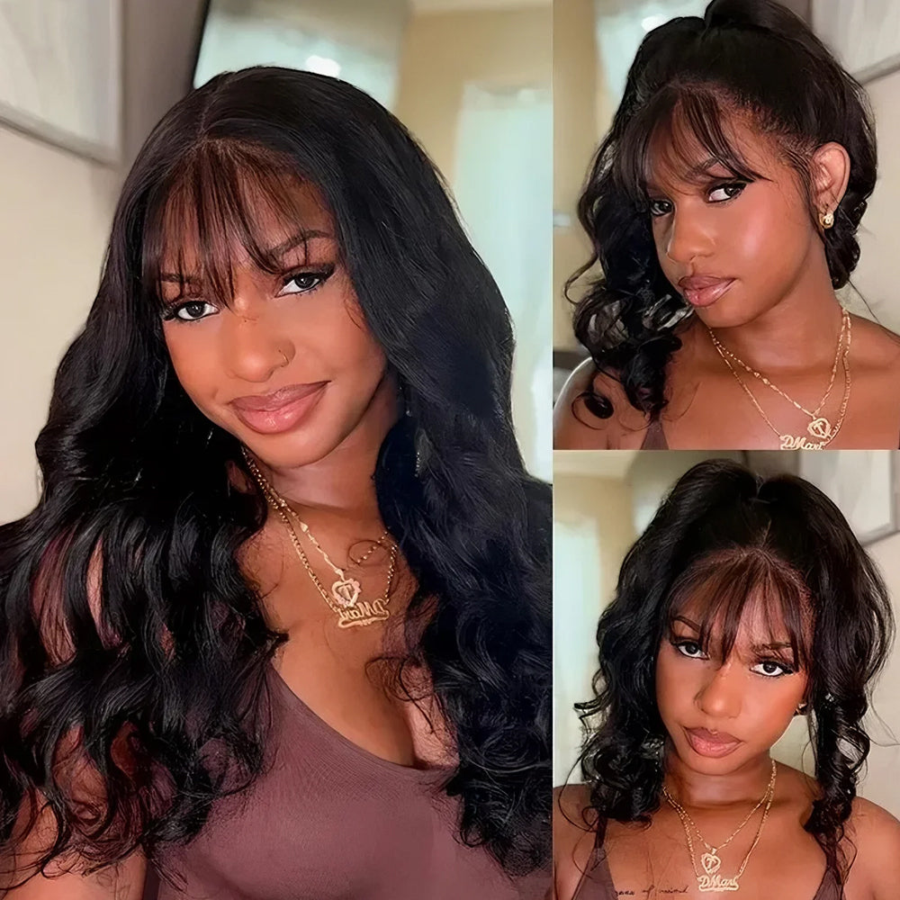 Zlike Layer Cut Body Wave With Bang 360 Invisi Strap Lace Frontal Wig Glueless Salon Hairstyles