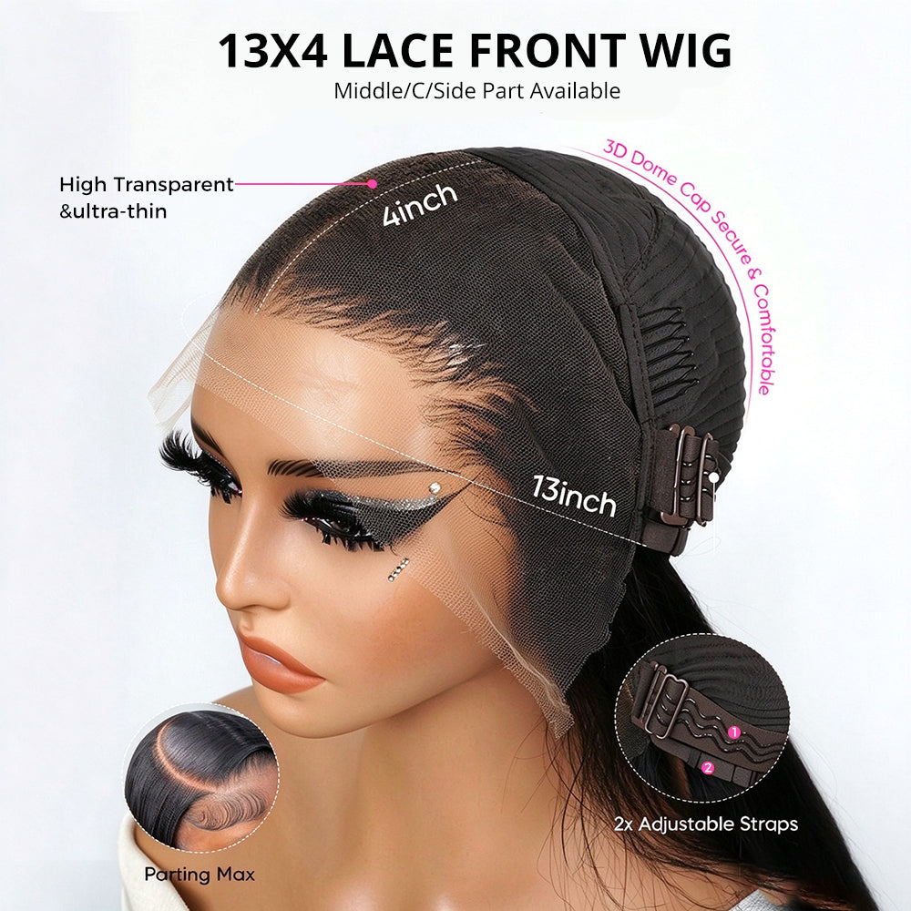 Zlike Body Wave Ginger Wigs Layered Hair Side Part Redhead 13x4 Lace Front Wigs