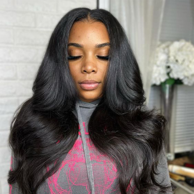 Body Wave 13x4 Transparent Lace Front Wig Pre Plucked Virgin Human Hair Wigs