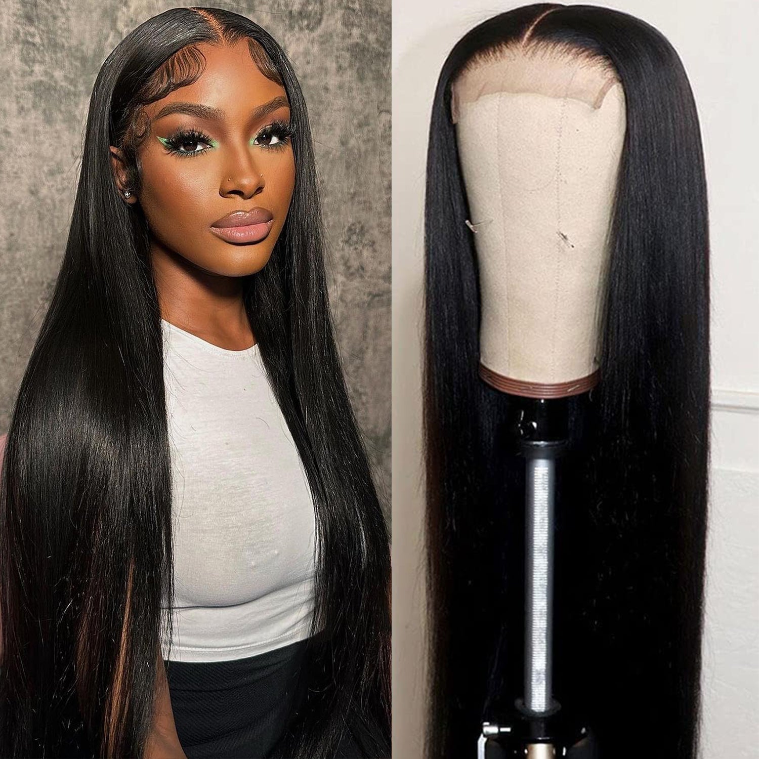 $99 for 18" Straight Lace Closure Wigs Glueless Human Hair Wigs For Black Women Flash Sale