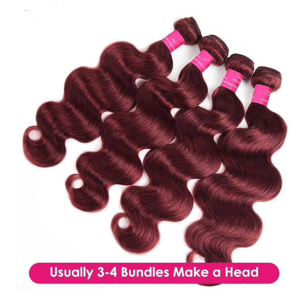 4Pcs 99J Body Wave Virgin Human Hair Weave Bundles-Zlike