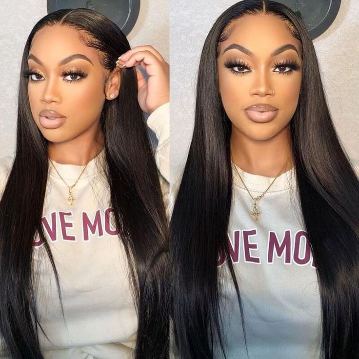 5x5 HD Invisible Lace Closure Glueless Wigs Long Straight Human Wigs