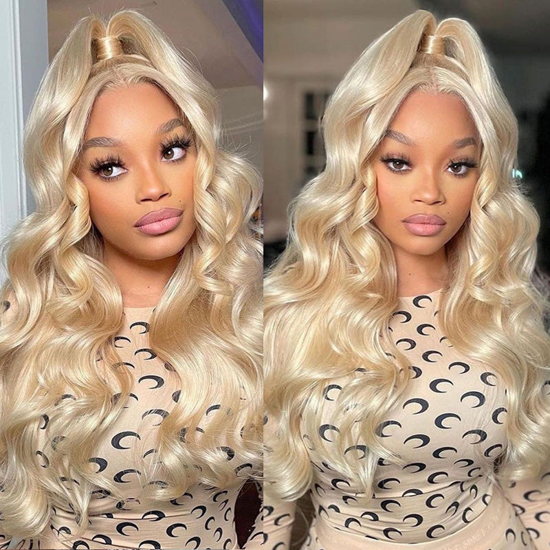 613 Blonde Body Wave Transparent 13x4 Lace Front Human Hair Wigs For Women