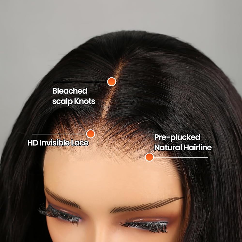 Ready Go Glueless Silky Straight 5x5 HD Lace Closure Human Hair Wigs Beginner Friendly