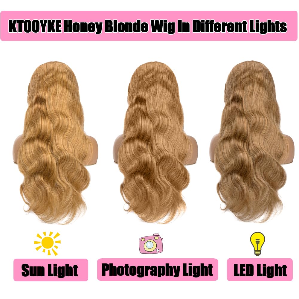 Honey Blonde #27 Body Wave Human Hair Wigs Pre Plucked Lace Front Wig-Zlike