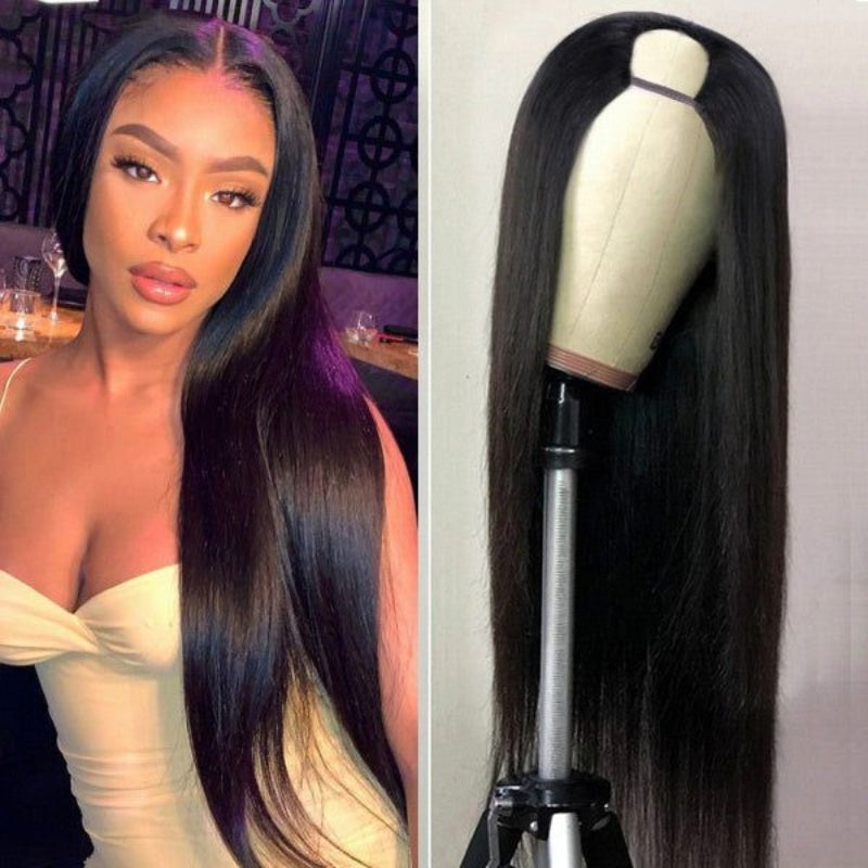 U/V Part Glueless Wig No Leave Out Quick & Easy Affordable Human Hair Wigs Flash Sale