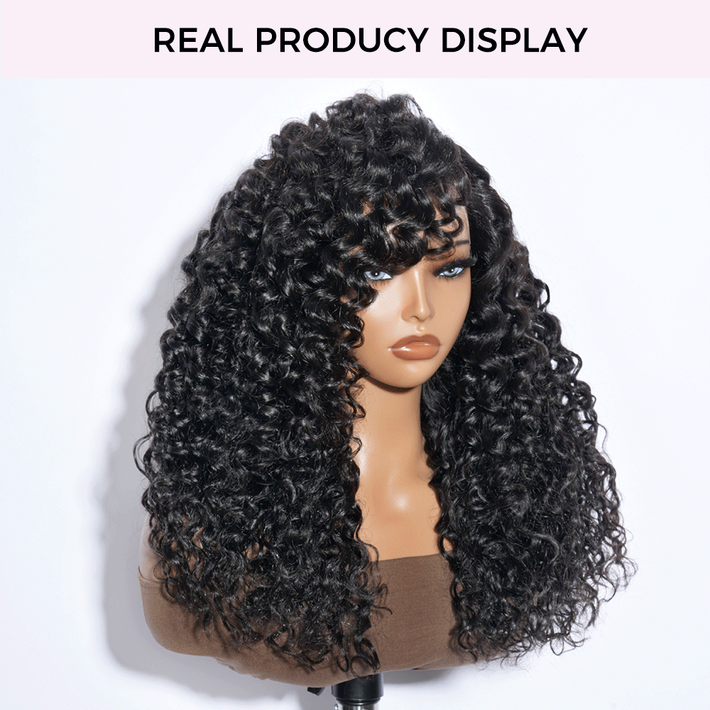 Zlike 300% Density Bouncy Loose Curl Wigs 100% Human Hair Transparent Lace Front Wigs For Women