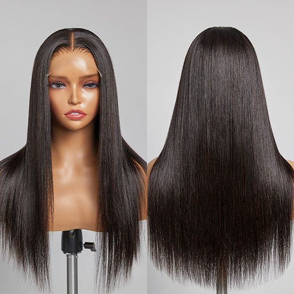 Pre Plucked Skily Straight Transparent Lace Wig High Density 100% Human Hair Wigs For Women