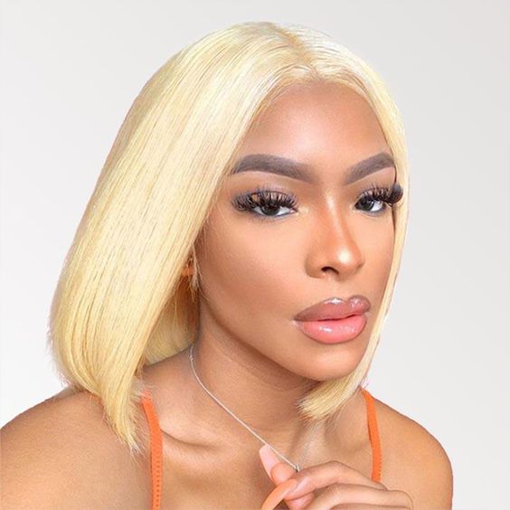 Zlike Short 613 Blonde Bob Wig With Baby Hair Human Hair Wigs For Women