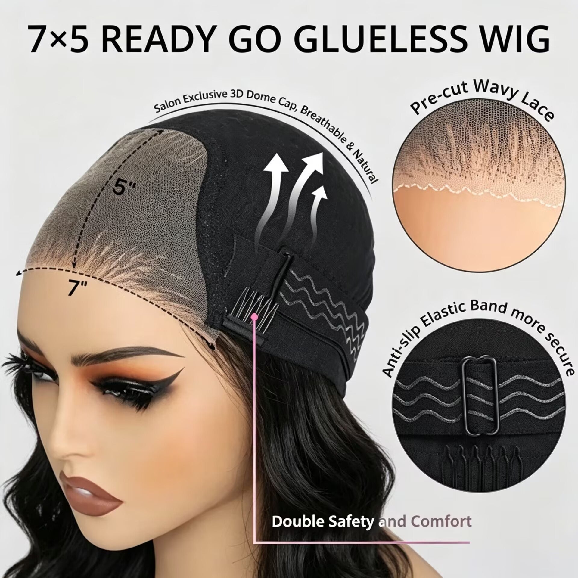Zlike 7x5 Glueless Wolf Cut Yaki Bob Wig with Wispy Bangs 100% Human Hair Lace Front Wig