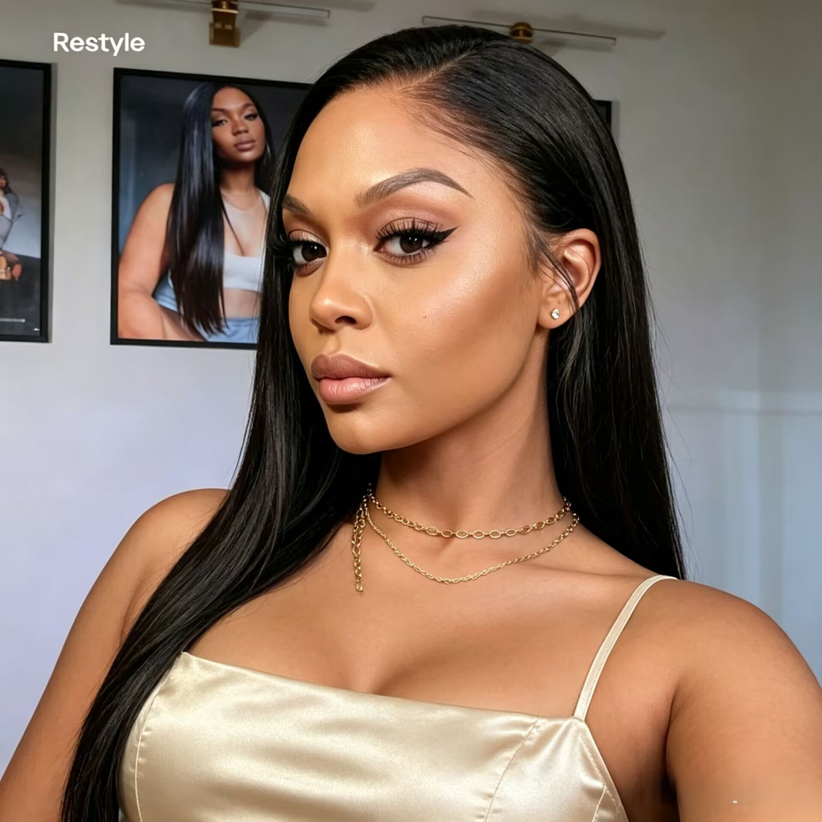 Zlike Lago Hairline M-Shaped Over-Plucked Hairline Silky Straight Human Hair 13×4 Lace Frontal Wig Pre-Cut Lace Natural Looking