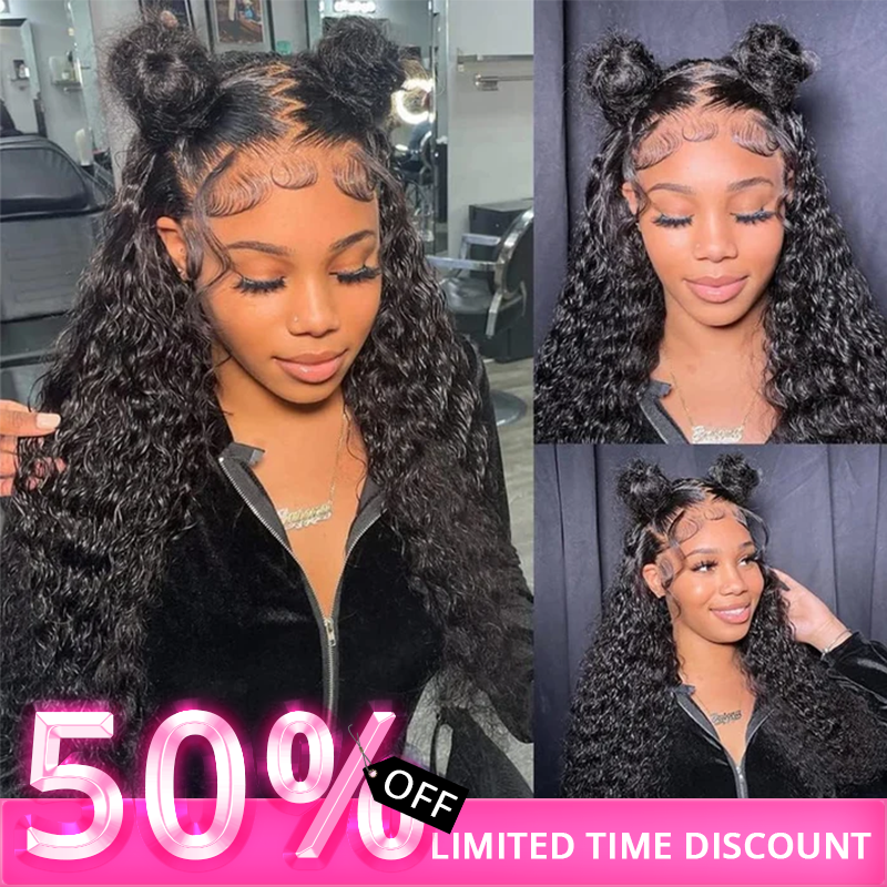 Flash Sale | Water Wave Invisi-Strap 360 Lace Frontal Wigs Bleached Knots Pre Cut Human Hair Wigs