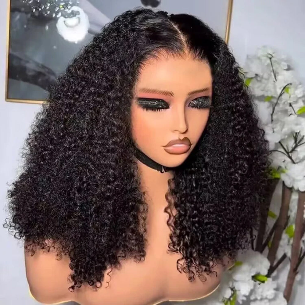 Kinky Curly Undetectable Invisible 5x5 Glueless Lace Closure 100% Human Hair Wigs-Zlike