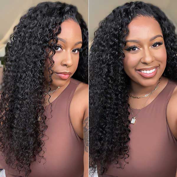 [Aicrelery] Water Wave Invisi-Strap Breathable 360 Lace Frontal Wigs Bleached Knots Pre Cut Human Hair Wigs