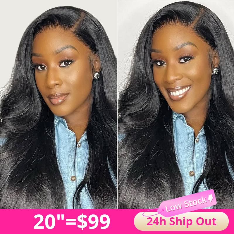 Zliek Body Wave 4x4 Lace Closure Wigs 100% Human Hair Transparent Lace Wigs  Beginner Friendly