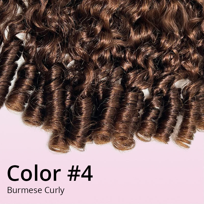 Zlike #4 Chocolate Brown 13x4 Lace Front Burmese Curly 100% Human Hair Wigs With Pre Plucked Hairline & Bleached Knots