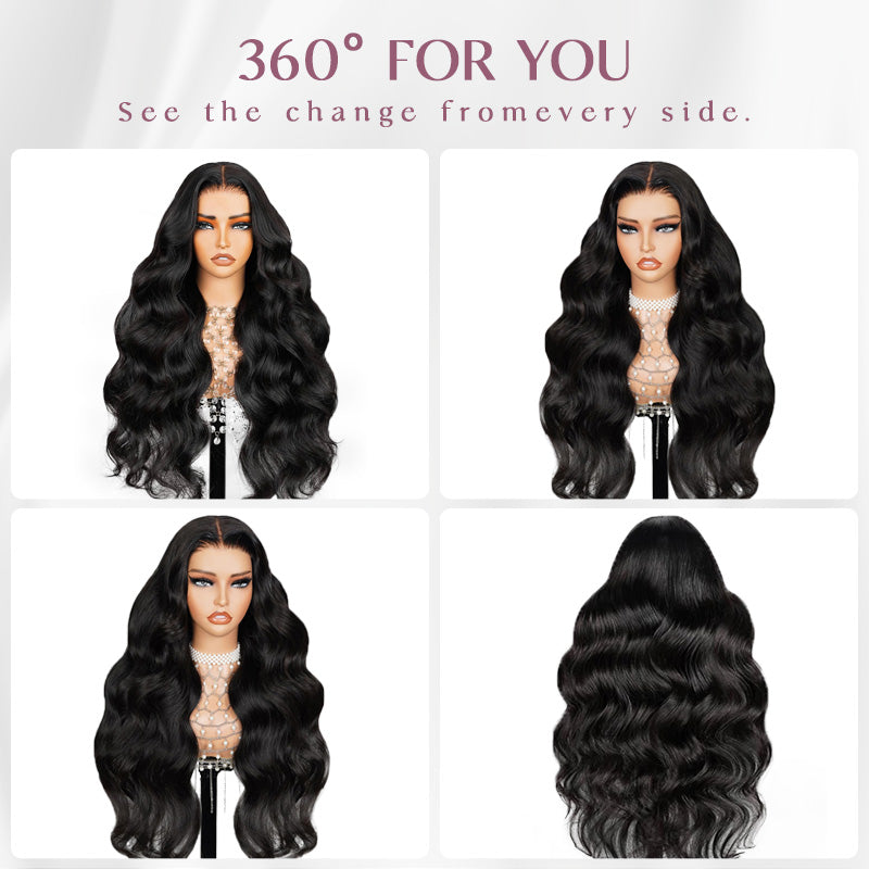 300% Density Body Wave Transparent Lace Front Wigs Virgin Human Hair Frontal Lace Wig For Women