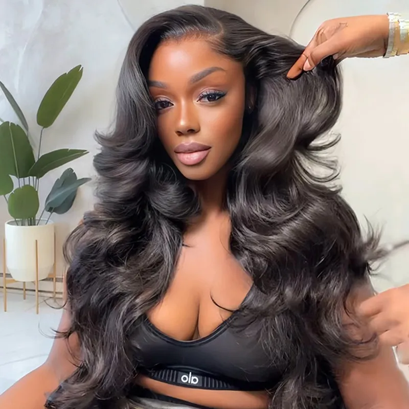 Zlike Butterfly Haircuts Layered Cut Loose Wave Wigs Pre-styled Human Hair Glueless Wigs With Drawstring