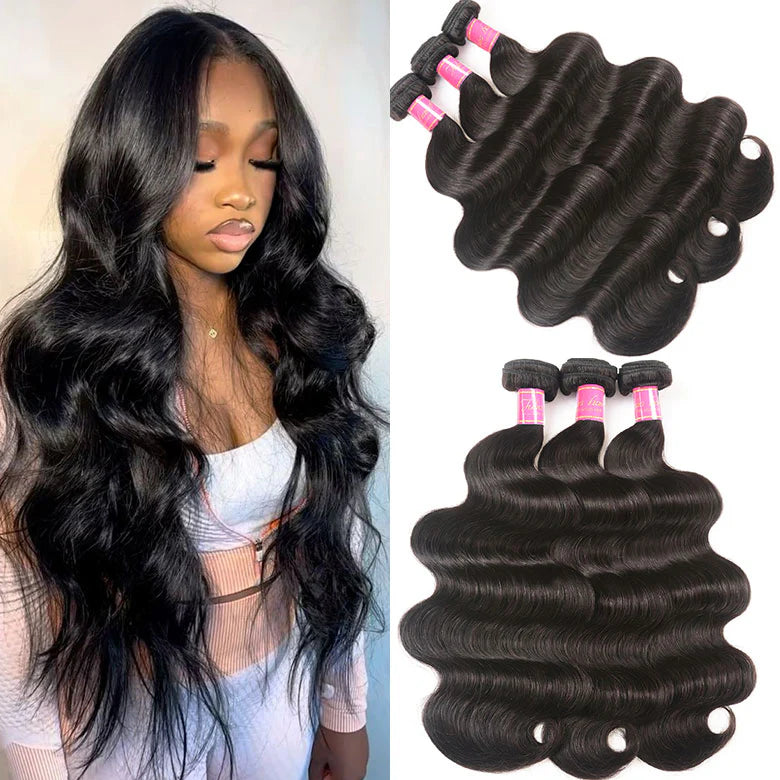 Body Wave Hair 3 Bundles With 13x4 Lace Frontal Unprocessed Human Virgin Hair-Zlike