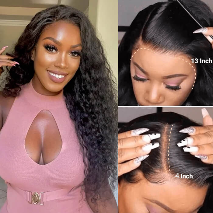 169=2 Wigs 13X4 Water Wave Lace Front Wig 100% Human Hair Wigs Natural Hairline Flash Sale