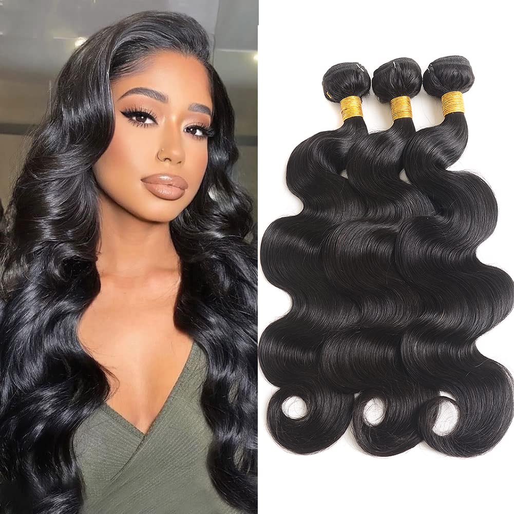 Body Wave Hair 3 Bundles 100% Human Virgin Hair Natural Color- Zlike