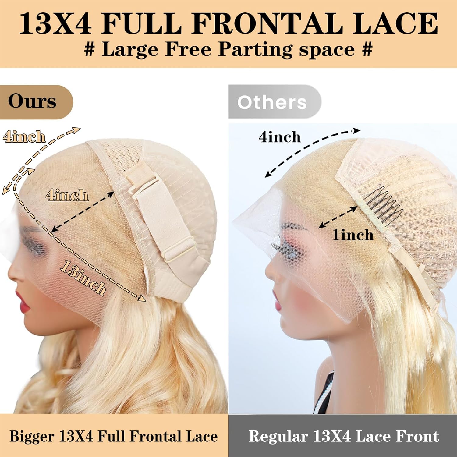 613 Blonde Body Wave Transparent 13x4 Lace Front Human Hair Wigs For Women