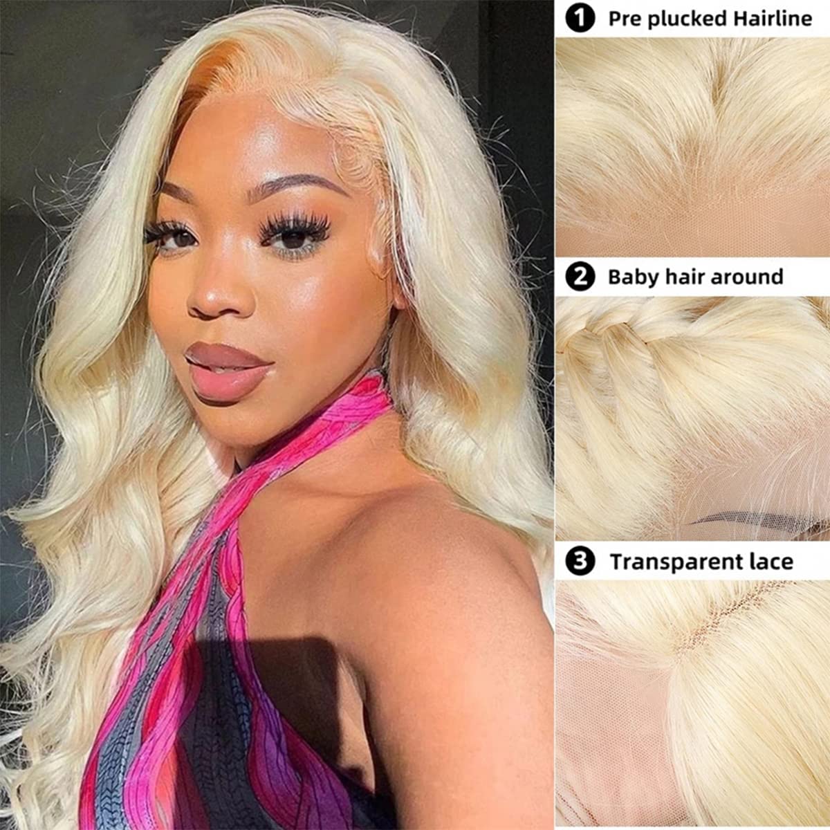 [BOGO] 613 Blonde Straight Transparent Lace Front Human Hair Wigs High Density Natural Hairline