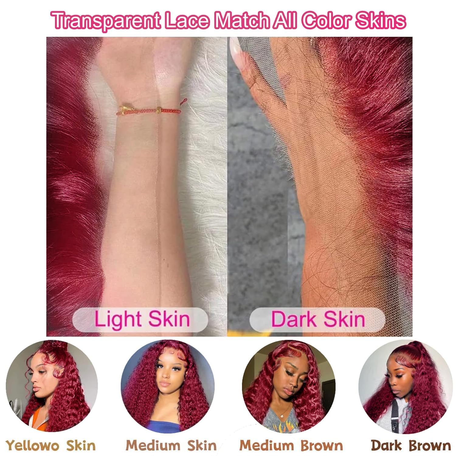 Code: ZL100F | Deep Wave 99J Burgundy Wig High Density Lace Front 100% Human Hair Wigs-Zlike