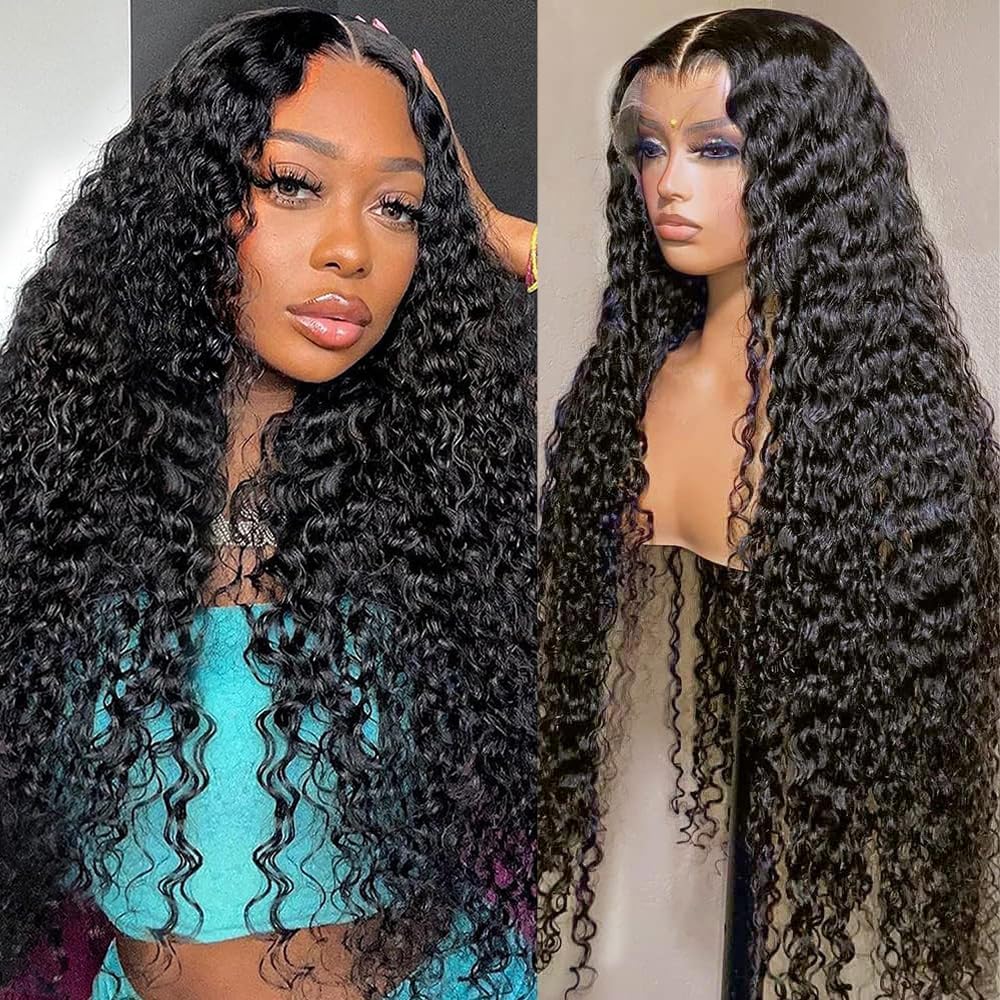 Pre Plucked Water Wave Transparent Lace Front Wig High Density Virgin Human Hair Wigs With Baby Hair